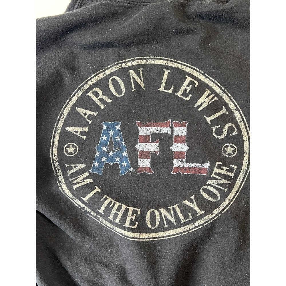 Aaron Lewis Am I The Only One Tour Hoodie Black Medium AFL Graphic Sweatshirt - Picture 4 of 10